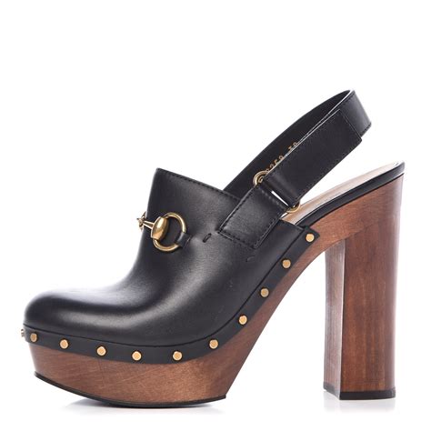 gucci amstel clogs black|Gucci Amstel Horsebit Clogs .